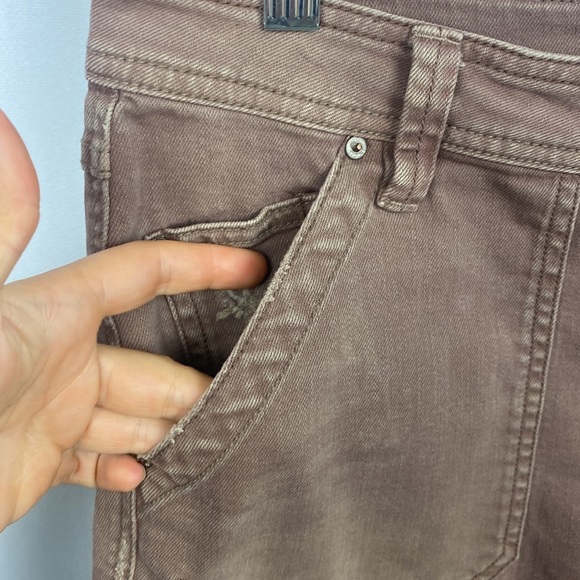 FREE People Button Fly Front Womens Brown Distressed Jeans Pants - Size 8 - Picture 6 of 16